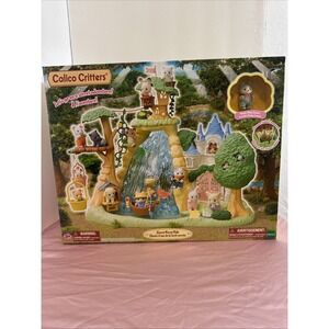Calico Critters Secret Forest Falls Waterfall w/ Bonus Blooming Baby Husky NIB